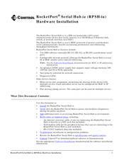Comtrol RocketPort Serial Hub ia Hardware Installation