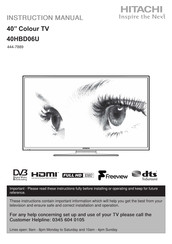 Hitachi 40HBD06U Instruction Manual