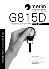 Merlin G815D Instructions For Installation & Use