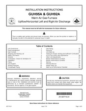 Comfort-Aire GUH95A Installation Instructions Manual