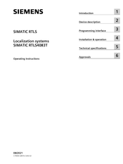 Siemens SIMATIC RTLS4083T Operating Instructions Manual
