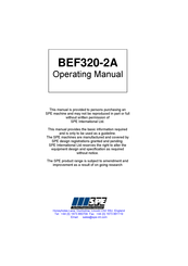 SPE BEF320-2A Operating Manual
