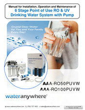 Wateranywhere AAA-RO100PUVW Manual For Installation, Operation And Maintenance
