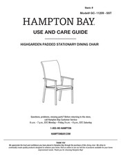 HAMPTON BAY GC-8896-SST Use And Care Manual