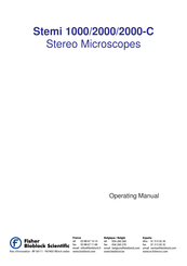 Fisher Bioblock Scientific Stemi 2000-C Operating Manual