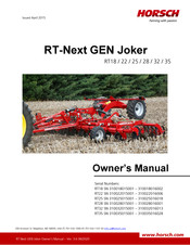 horsch RT18 Owner's Manual