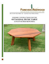 Forever Redwood OCTAGONAL PICNIC TABLE Assembly Instructions Manual