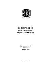 Rki Instruments 65-2646RK-05-04 Operator's Manual