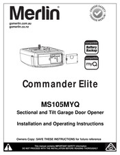 Merlin Commander Elite MS105MYQ Installation And Operating Instructions Manual