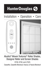 HunterDouglas Alustra Woven Textures LT525 Installation Operation Care