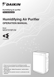 Daikin MCK70YBFVM Operation Manual
