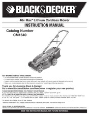 Black & Decker CM1640 Instruction Manual