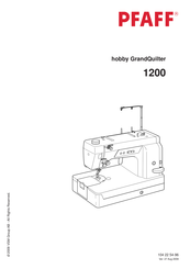 Pfaff hobby GrandQuilter 1200 Manual