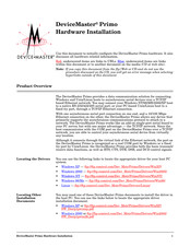 Comtrol DeviceMaster Primo Hardware Installation