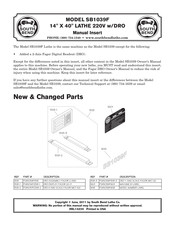 South bend SB1039F Manual Insert