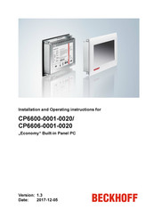 Beckhoff CP6606-0001-0020 Installation And Operating Instructions Manual