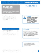 Toptech TRUE COMFORT III TT-S-855 Operating Manual