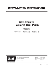 Bard T60H2-A Installation Instructions Manual