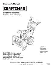 Craftsman C459-52222 Operator's Manual