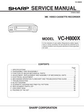 Sharp VC-H800X Service Manual