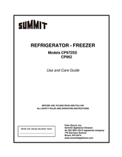 Summit CP962 Use And Care Manual