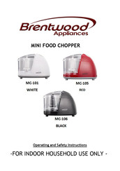 Brentwood Appliances MS-101 Operating And Safety Instructions Manual