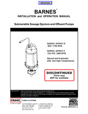 Crane Barnes SPRINT III Series Installation And Operation Manual