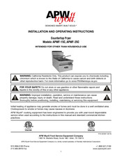 APW Wyott APWF-15C Installation And Operating Instructions Manual