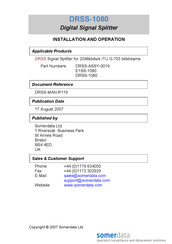 Somerdata DRSS-1080 Installation And Operation Manual