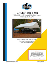 King Canopy Hercules HC1820PC Quick Start Manual