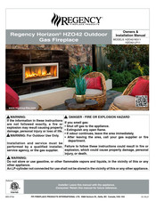Regency Fireplace Products Horizon HZO42-NG11 Owners & Installation Manual