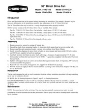 Chore-Time 27140-115 Manual