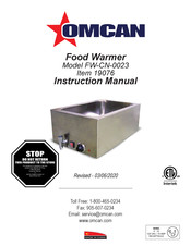 Omcan FW-CN-0023 Instruction Manual