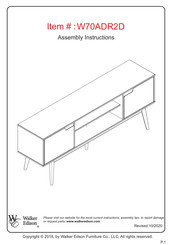 Walker Edison W70ADR2D Assembly Instructions Manual