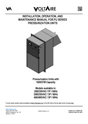 Voltaire PU1600 Series Installation, Operation And Maintenance Manual