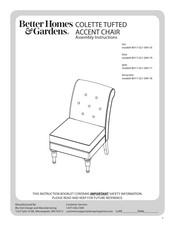 Better Homes and Gardens COLETTE BH17-021-099-78 Assembly Instructions Manual