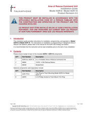 Talkaphone AOR-8 Installation Manual