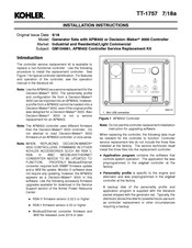Kohler TT-1757 Installation Instructions Manual