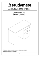 Studymate OXFORD DESK SMOXFORDDE Assembly Instructions Manual