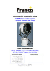 Francis Searchlights FR380RC User Instruction & Installation Manual