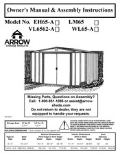 Arrow Storage Products EH65-A Owner's Manual & Assembly Instructions