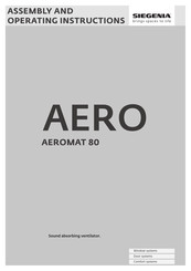 Siegenia AERO AEROMAT 80 Assembly And Operating Instructions Manual