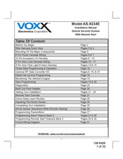 Electronics VOXX AS-9234E Installation Manual