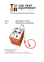 T&R KV30-40D mk3 Operating And Maintenance Manual