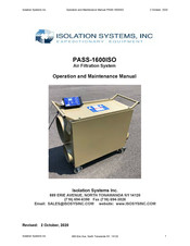 FSI PASS-1600ISO Operation And Maintenance Manual