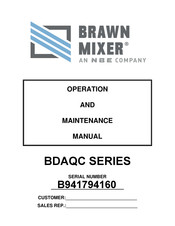 NBE BRAWN MIXER BDAQC Series Operation And Maintenance Manual