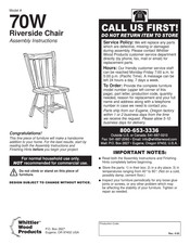 Whittier Wood Products 70W Assembly Instructions Manual