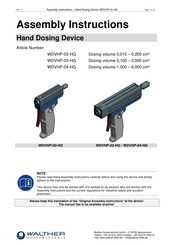 Walther WDVHP-02-HG Assembly Instructions Manual