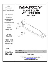 Marcy SB-4606 Owner's Manual
