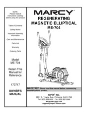 Marcy ME-704 Owner's Manual